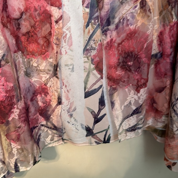 Roz & Ali Lace Overlay Top Size 1X NWOT - Picture 10 of 15